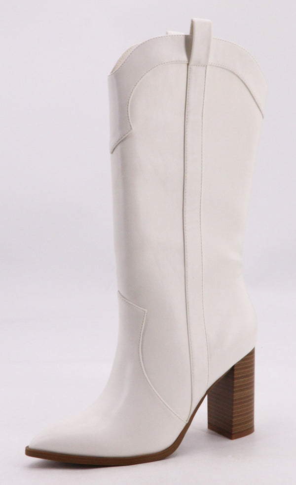 261 BOTA VAQUERA VINIPIEL WHITE-BLACK