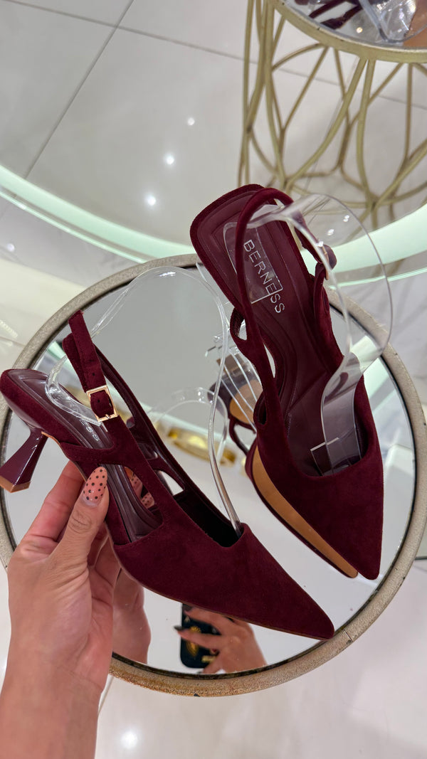 255 ZAPATILLA CLEOPATRA GAMUSA BURGUNDY-BROWN