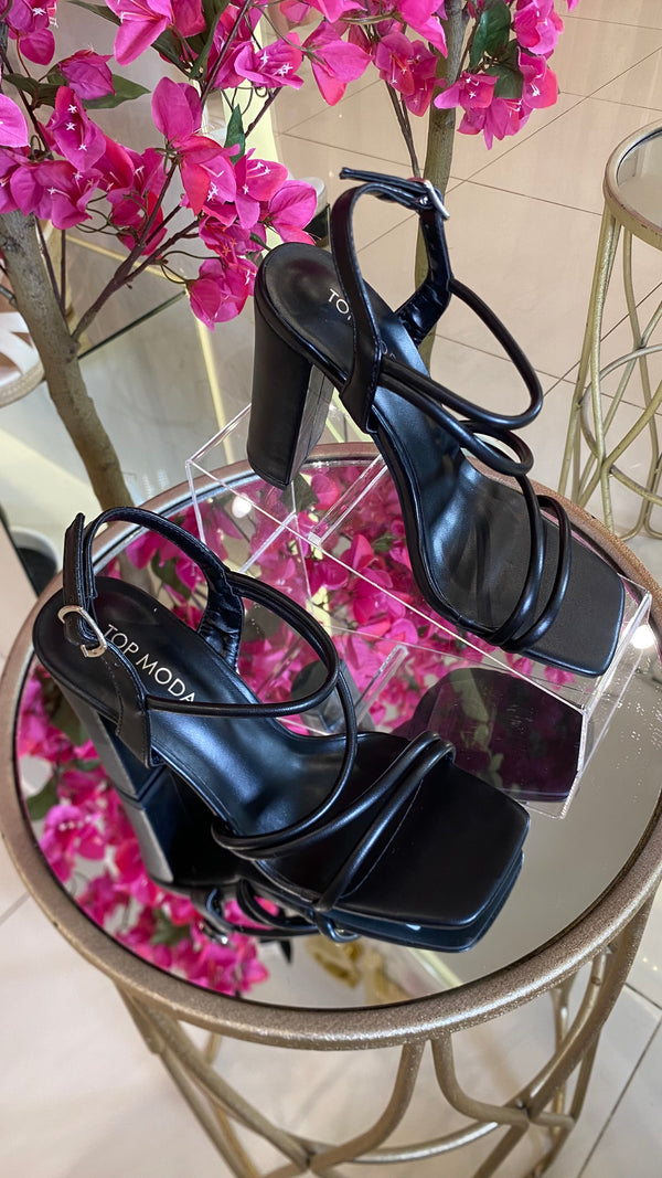 230 Zapatilla tiras Negro-Café