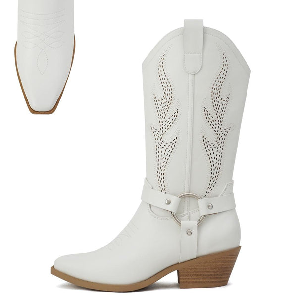 189 Bota vaquera camel-blanca-negra