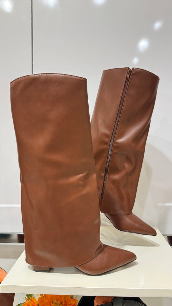 223 BOTA ALTA VINIPIEL POLINA BROWN-BLACK