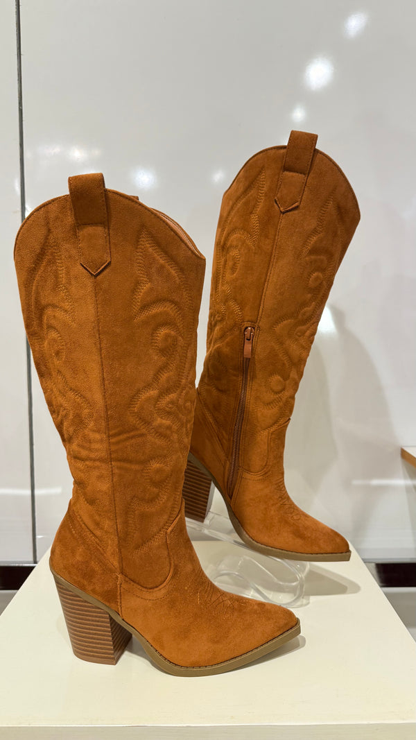 221 BOTA GAMUZA CAMEL-BLACK